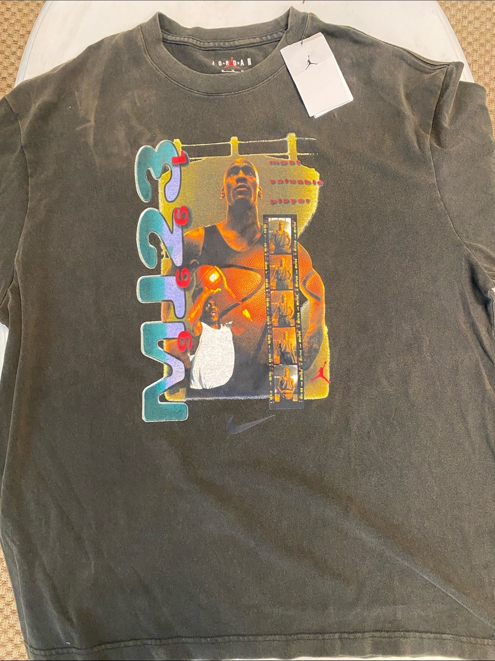 Jordan Black Tee with Multicolor Michael 23 Graphic